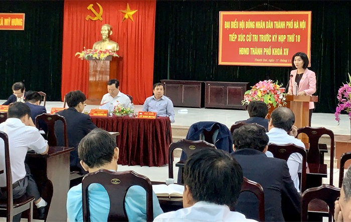 Phó Chủ tịch HĐND Thành phố Phùng Thị Hồng Hà tiếp xúc cử tri huyện Thanh Oai