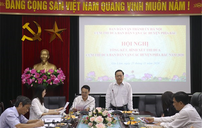 Cụm thi đua Ban Dân vận các huyện phía Bắc Thành phố bình xét thi đua năm 2020
