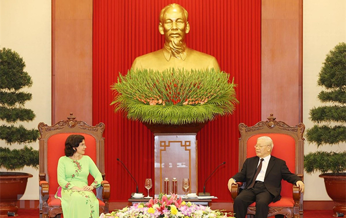 Tổng Bí thư, Chủ tịch nước Nguyễn Phú Trọng tiếp Ðại sứ Cu-ba