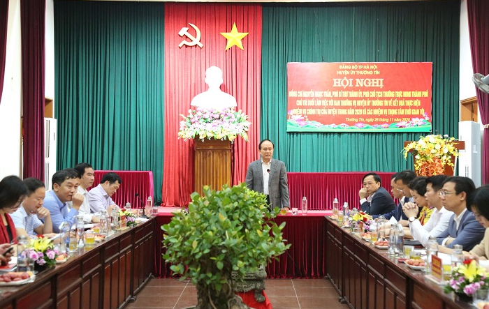 Phó Bí thư Thành uỷ, Phó Chủ tịch Thường trực HĐND Thành phố Nguyễn Ngọc Tuấn làm việc với huyện Thường Tín