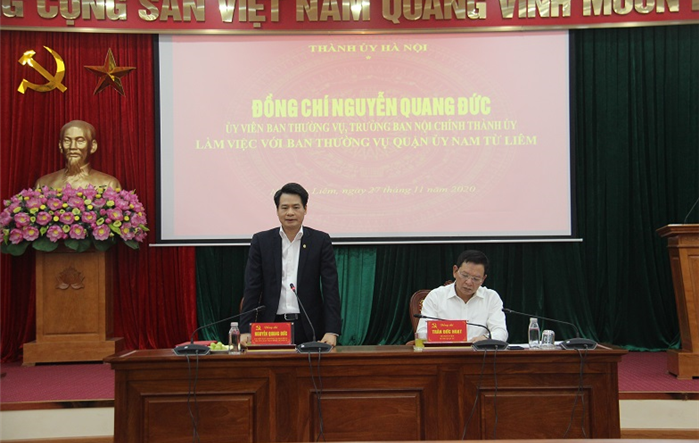 Trưởng Ban Nội chính Thành uỷ làm việc với Ban Thường vụ Quận uỷ Nam Từ Liêm