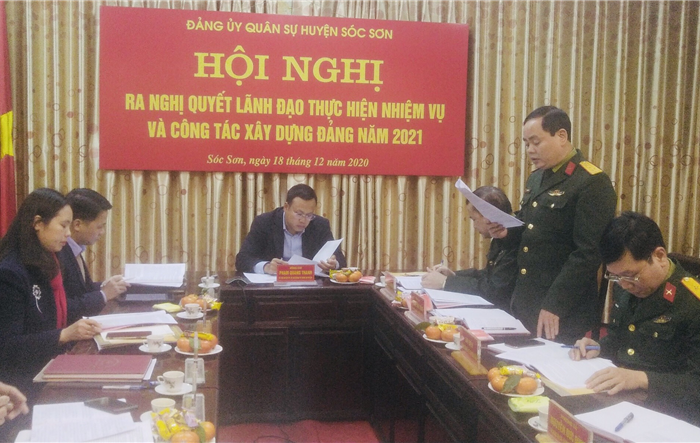 Đảng ủy Quân sự huyện Sóc Sơn ra Nghị quyết lãnh đạo  thực hiện nhiệm vụ và công tác xây dựng Đảng năm 2021