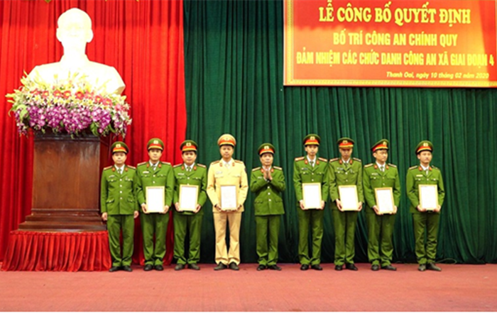 Huyện Thanh Oai hoàn thành việc bố trí công an chính quy