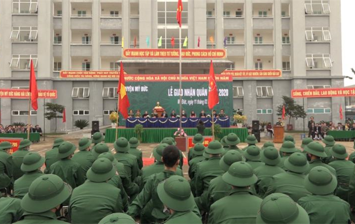 148 thanh niên huyện Mỹ Đức hăng hái lên đường nhập ngũ năm 2020