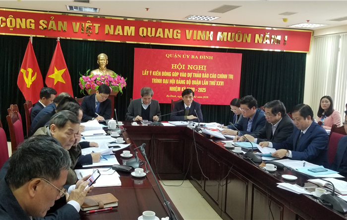Lấy ý kiến đóng góp vào dự thảo Báo cáo Chính trị trình Đại hội Đảng bộ quận Ba Đình lần thứ XXVI