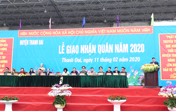 144 thanh niên huyện Thanh Oai hăng hái lên đường nhập ngũ
