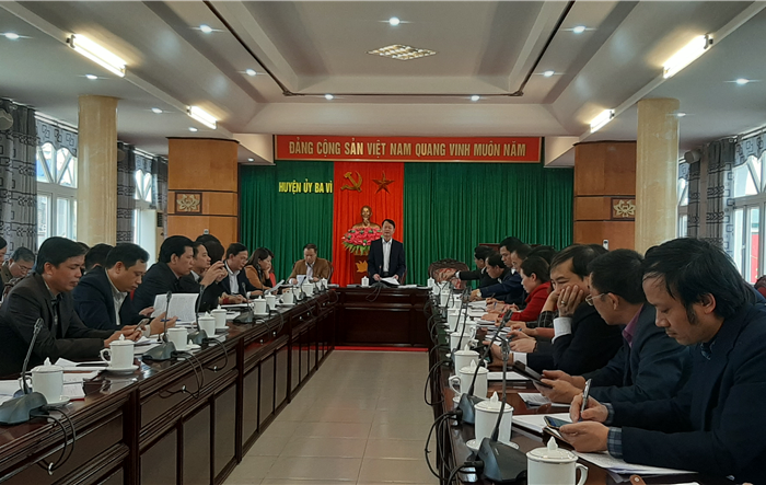 Huyện ủy Ba Vì giao ban đánh giá tiến độ tổ chức Đại hội cấp cơ sở