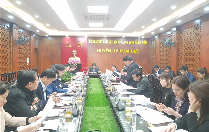 Họp Tiểu ban tổ chức phục vụ Đại hội Đảng bộ huyện Hoài Đức khóa XXIV nhiệm kỳ 2020-2025