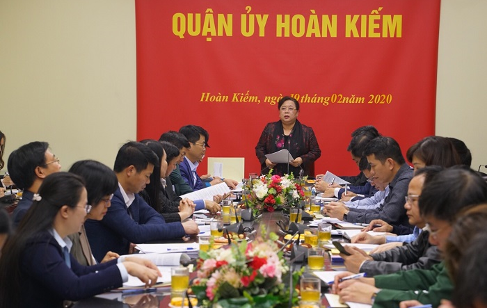 Phó Bí thư Thành ủy, Chủ tịch HĐND Thành phố Nguyễn Thị Bích Ngọc kiểm tra công tác chuẩn bị, tổ chức Đại hội Đảng tại quận Hoàn Kiếm