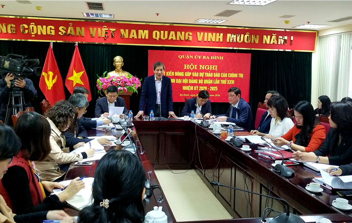 Lấy ý kiến góp ý vào dự thảo Báo cáo Chính trị trình Đại hội Đảng bộ Quận Ba Đình lần thứ XXVI