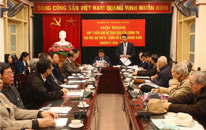 Góp ý vào dự thảo Báo cáo Chính trị Đại hội lần thứ VI Đảng bộ quận Thanh Xuân