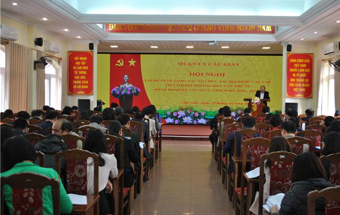 Quận ủy Cầu Giấy tập huấn về công tác chuẩn bị, tổ chức Đại hội Đảng các cấp nhiệm kỳ 2020-2025