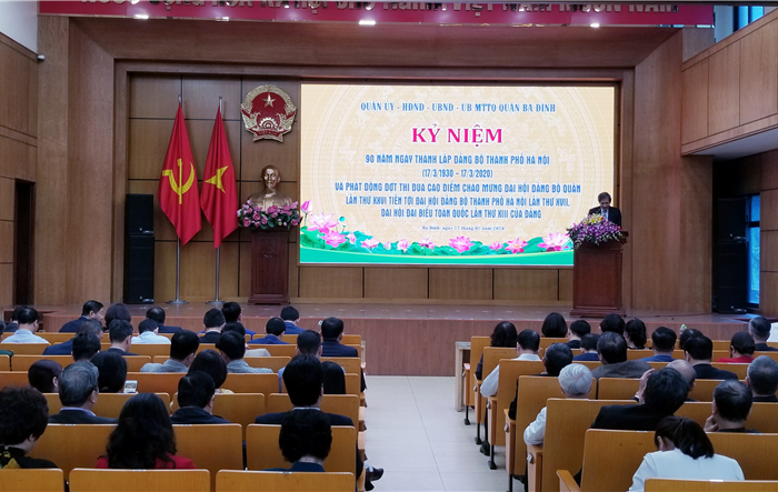 Quận Ba Đình tổ chức Lễ kỷ niệm 90 năm Ngày thành lập Đảng bộ thành phố Hà Nội (17/03/1930-17/03/2020)