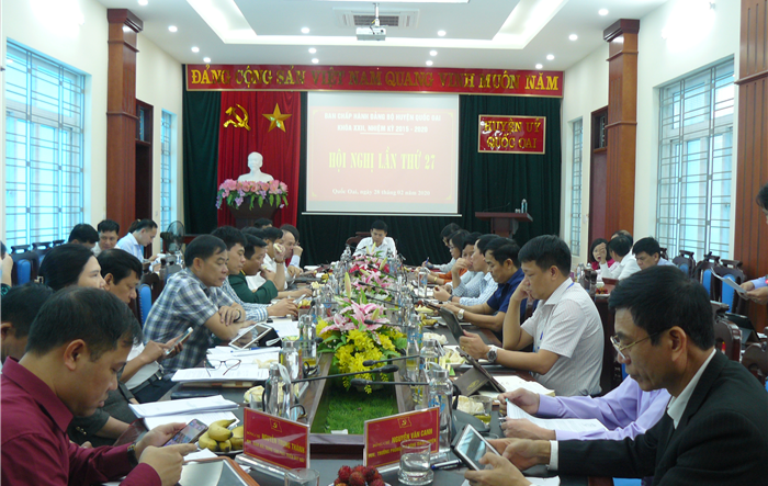 Hội nghị lần thứ 27 Ban Chấp hành Đảng bộ huyện Quốc Oai khoá XXII, nhiệm kỳ 2015-2020