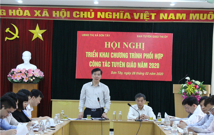 Triển khai chương trình phối hợp giữa Ban Tuyên giáo Thị ủy Sơn Tây và UBND Thị xã
