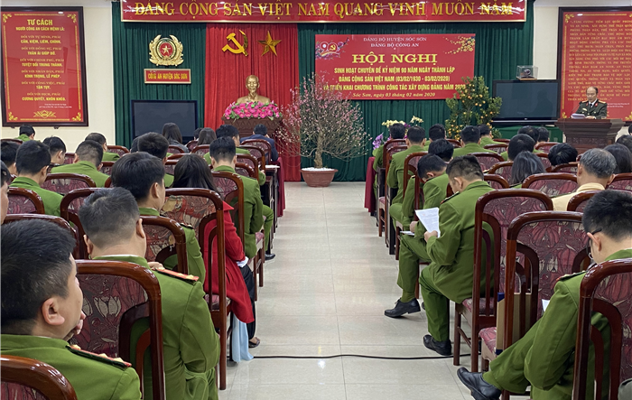 Đảng uỷ Công an huyện Sóc Sơn sinh hoạt chuyên đề kỷ niệm 90 năm Ngày thành lập Đảng