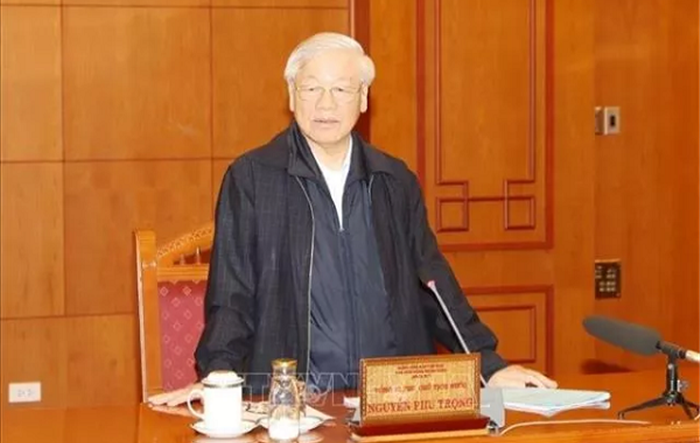 Tổng Bí thư, Chủ tịch nước Nguyễn Phú Trọng chủ trì họp Tiểu ban Nhân sự Đại hội XIII của Đảng