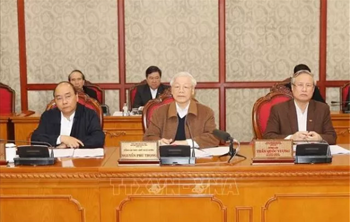 Tổng Bí thư, Chủ tịch nước Nguyễn Phú Trọng chủ trì họp Bộ Chính trị về công tác phòng, chống dịch Covid-19