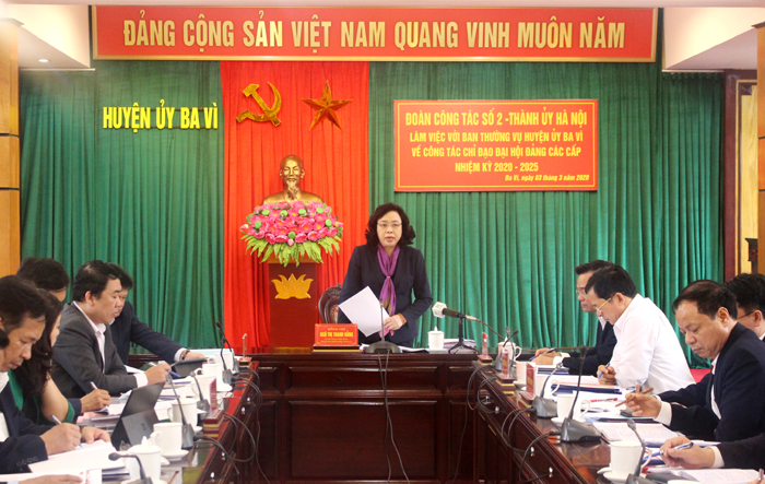 Huyện Ba Vì tập trung tổ chức Đại hội Đảng các cấp gắn với nâng cao năng lực lãnh đạo, sức chiến đấu của tổ chức Đảng