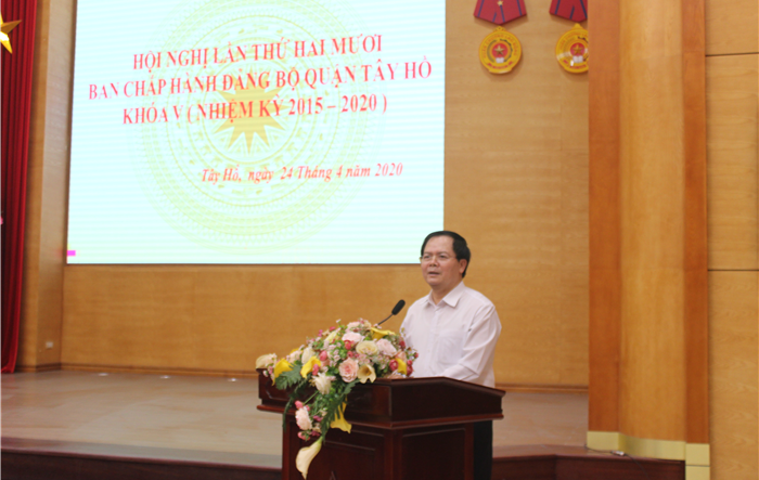 Hội nghị lần thứ hai mươi, Ban Chấp hành Đảng bộ quận Tây Hồ khóa V, nhiệm kỳ 2015-2020