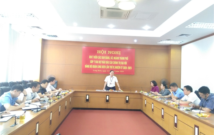 Các sở, ban, ngành Thành phố đóng góp ý kiến vào dự thảo Báo cáo chính trị Đại hội Đảng bộ quận Long Biên lần thứ IV, nhiệm kỳ 2020-2025