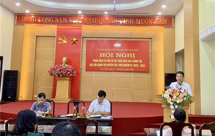 Phản biện xã hội đối với dự thảo Báo cáo chính trị Đại hội đại biểu Đảng bộ huyện Sóc Sơn lần thứ XII