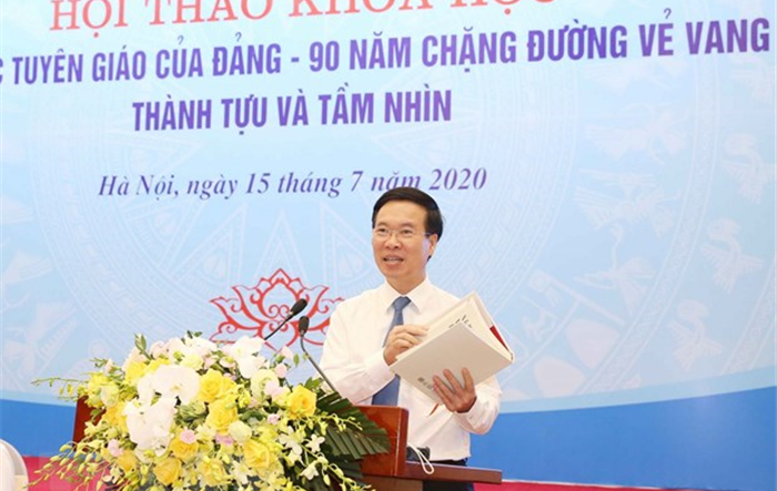 Toàn văn bài phát biểu tại Hội thảo "Công tác Tuyên giáo của Đảng - 90 năm chặng đường vẻ vang - thành tựu và tầm nhìn" của Trưởng Ban Tuyên giáo Trung ương Võ Văn Thưởng