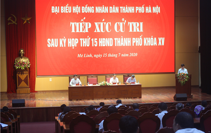 Đại biểu HĐND thành phố Hà Nội tiếp xúc cử tri tại huyện Mê Linh sau Kỳ họp thứ 15 HĐND Thành phố khóa XV