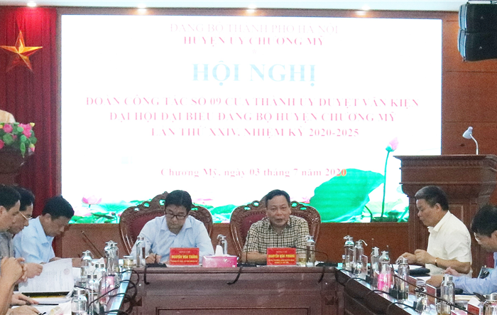 Kiểm tra công tác chuẩn bị Đại hội đại biểu Đảng bộ huyện Chương Mỹ lần thứ XXIV, nhiệm kỳ 2020-2025