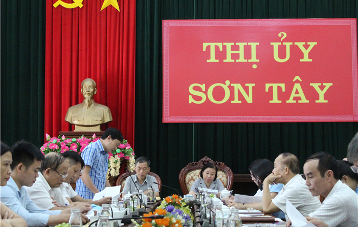 Hội nghị giao ban dư luận xã hội thị xã Sơn Tây tháng 8/2020
