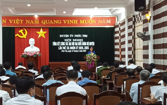 Huyện Phúc Thọ tổng kết công tác tổ chức Đại hội Đảng bộ Huyện lần thứ XXI