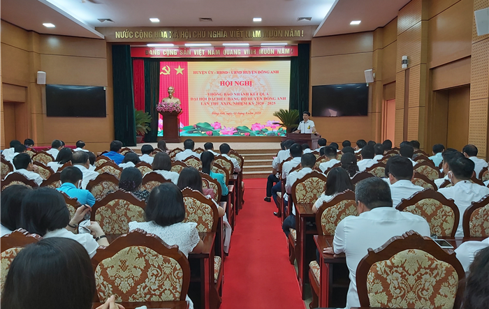 Thông báo nhanh kết quả Đại hội đại biểu Đảng bộ huyện Đông Anh thứ XXIX, nhiệm kỳ 2020-2025