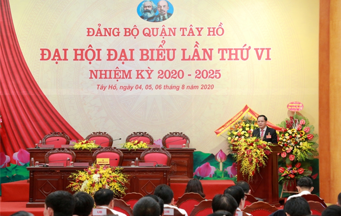 Phiên trù bị Đại hội đại biểu Đảng bộ quận Tây Hồ lần thứ VI, nhiệm kỳ 2020-2025