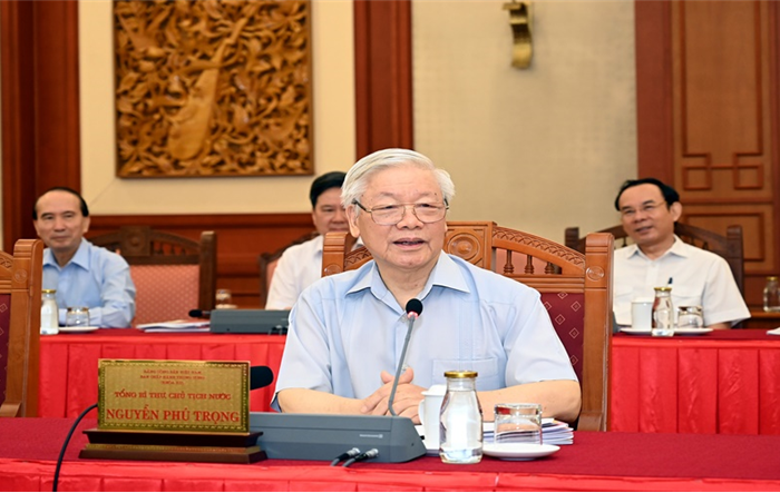 Bộ Chính trị làm việc với Ban Thường vụ Thành ủy Hà Nội