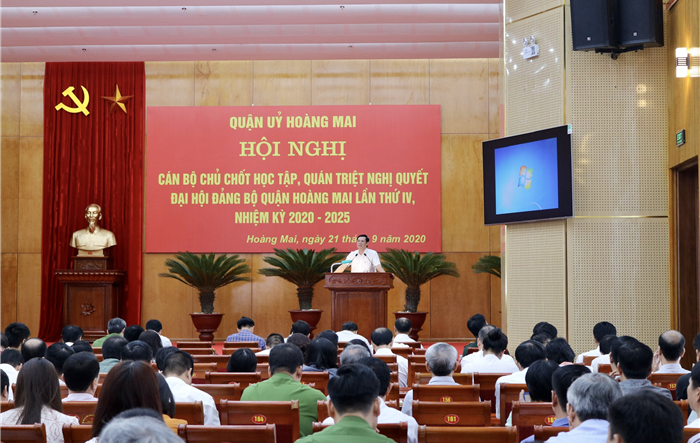 Quận Hoàng Mai quán triệt nghị quyết Đại hội Đảng bộ Quận lần thứ IV, nhiệm kỳ 2020-2025