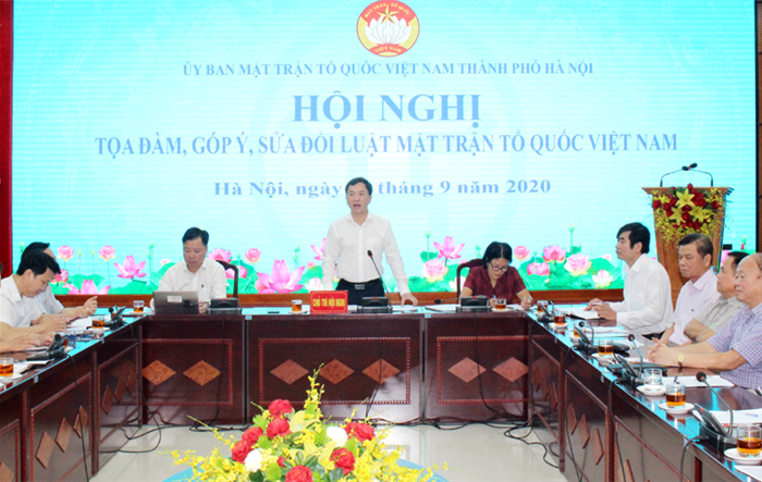 Thành phố Hà Nội tổ chức Hội nghị tọa đàm, góp ý, sửa đổi Luật Mặt trận Tổ quốc Việt Nam.