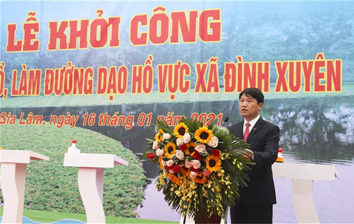 Huyện Gia Lâm khởi công công trình dự án kè hồ Vực