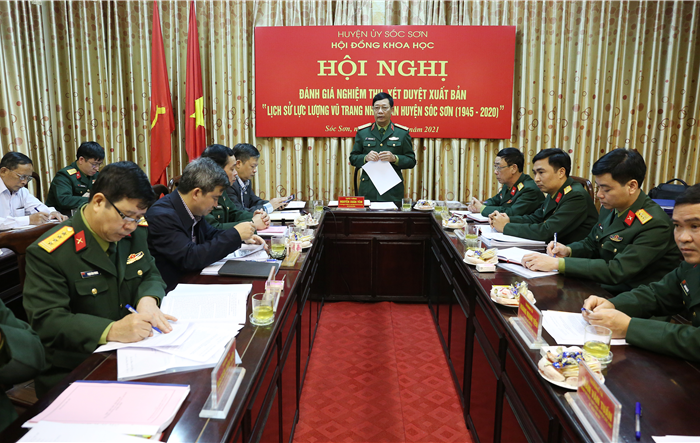 Nghiệm thu đề tài khoa học  “Lịch sử lực lượng vũ trang huyện Sóc Sơn giai đoạn 1945-2020”
