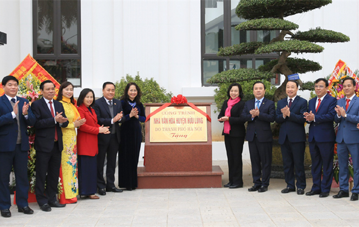 Khánh thành công trình Nhà văn hóa do thành phố Hà Nội tặng huyện Hữu Lũng (tỉnh Lạng Sơn)