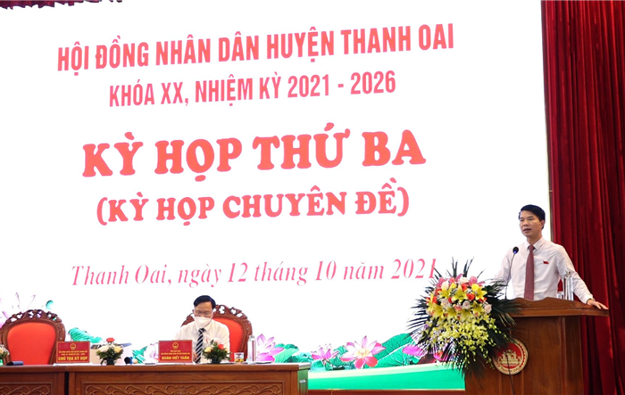 Kỳ họp thứ ba HĐND huyện Thanh Oai khóa XX, nhiệm kỳ 2021-2026