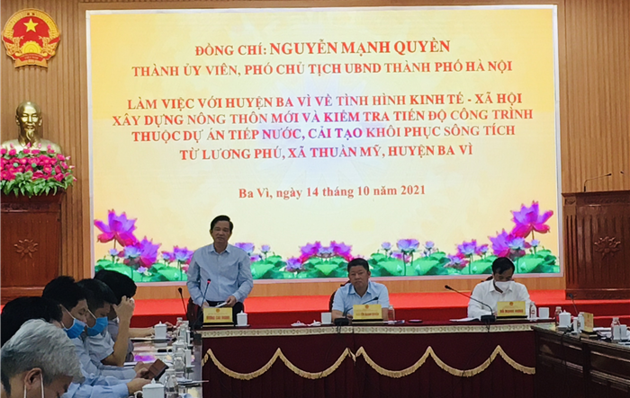  Phó Chủ tịch UBND Thành phố Nguyễn Mạnh Quyền làm việc với huyện Ba Vì