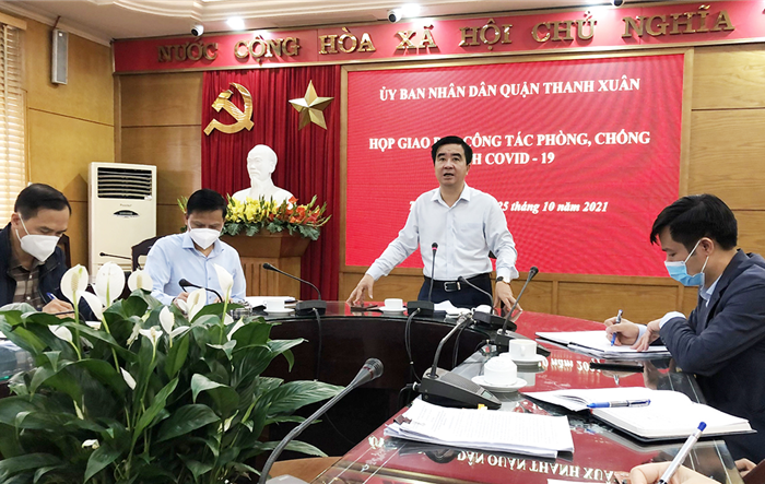 Thanh Xuân giao ban công tác phòng, chống dịch Covid-19 trên địa bàn