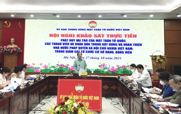 Trung ương MTTQ Việt Nam: Khảo sát vai trò của MTTQ trong xây dựng và hoàn thiện Nhà nước XHCN Việt Nam