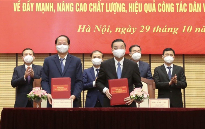 Ký kết Chương trình phối hợp về công tác dân vận giai đoạn 2021-2026