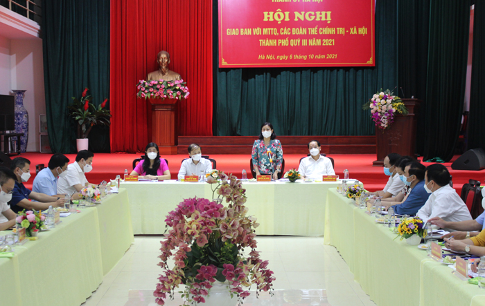 Thành ủy Hà Nội giao ban với MTTQ, các tổ chức chính trị - xã hội