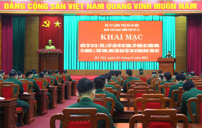 Bộ Tư lệnh Thủ đô Hà Nội: Khai mạc diễn tập chỉ huy cơ quan 1 bên, 2 cấp