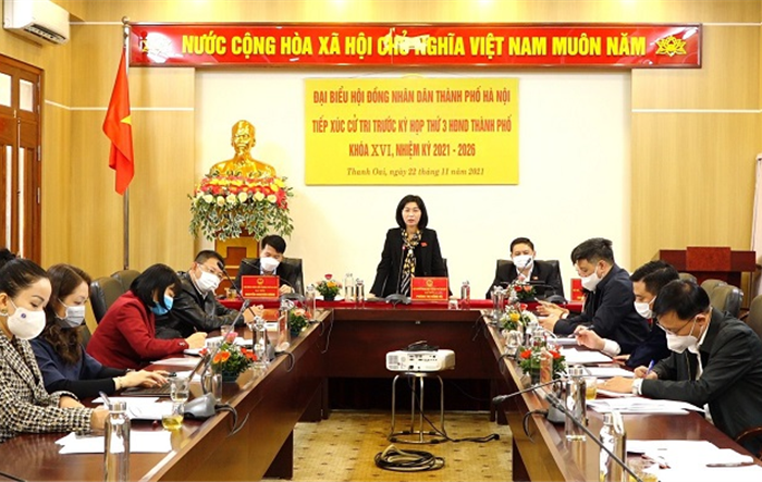 Phó Chủ tịch HĐND Thành phố Phùng Thị Hồng Hà tiếp xúc cử tri huyện Thanh Oai