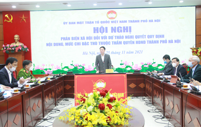 Uỷ ban MTTQ Việt Nam Thành phố: Phản biện xã hội một số dự thảo Nghị quyết quy định nội dung, mức chi đặc thù thuộc thẩm quyền HĐND Thành phố 