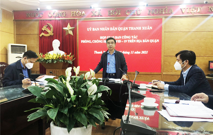 Hội nghị giao ban công tác phòng, chống dịch Covid-19 trên địa bàn quận Thanh Xuân