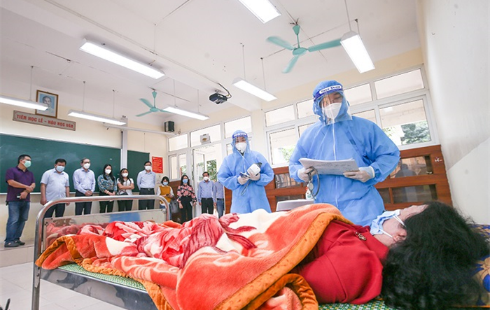 Quận Ba Đình diễn tập điểm triển khai mô hình trạm y tế lưu động